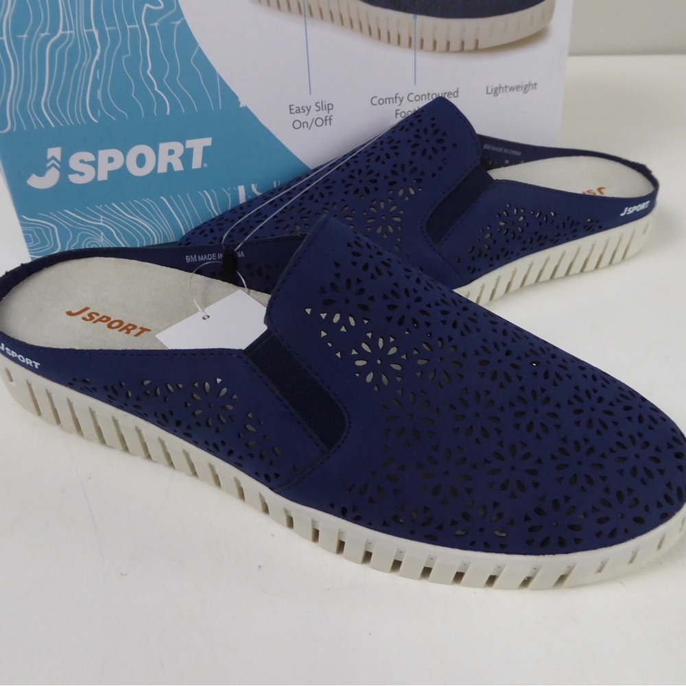 JSport Slip On Mules Floral Mesh Perforated Upper Lightweight Shoes NIB - Picture 8 of 8